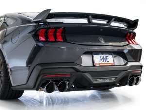 Ford Mustang Performance Exhaust - AWE Tuning - Cat Back, SwitchPath, Quad Tips - Chrome Silver - 2024+